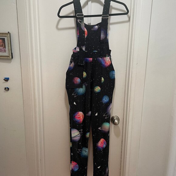 Blackmilk paper plane Galaxy stretch overalls size XXS - Picture 2 of 3